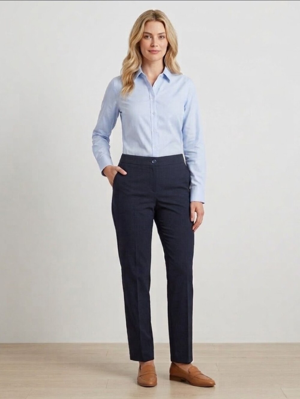 Women's Talbots Signature Trousers Navy Size 14